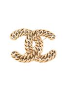 Chanel Pre-owned Chain Cc Brooch - Gold