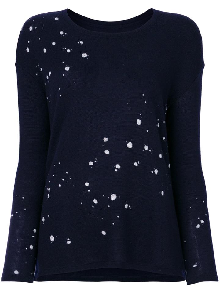 Majestic Filatures Splatter Print Jumper - Blue