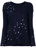 Majestic Filatures Splatter Print Jumper - Blue