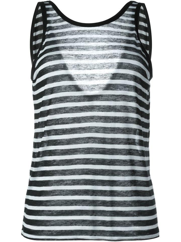 T By Alexander Wang Striped Tank Top, Women's, Size: Xs, Green, Rayon/linen/flax
