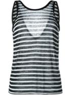 T By Alexander Wang Striped Tank Top, Women's, Size: Xs, Green, Rayon/linen/flax