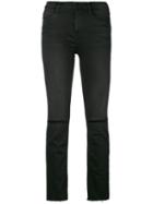 Frame Denim - Ripped Slim Fit Jeans - Women - Cotton/polyester/spandex/elastane/modal - 26, Black, Cotton/polyester/spandex/elastane/modal