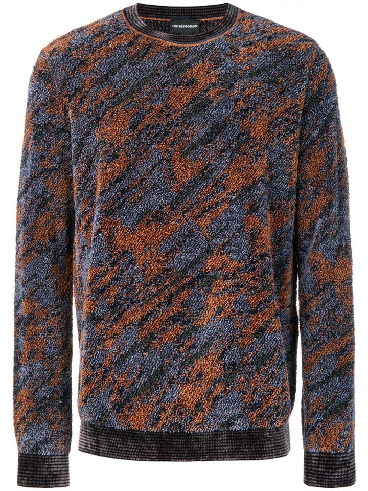 Emporio Armani Camouflage Patterned Jumper - Blue