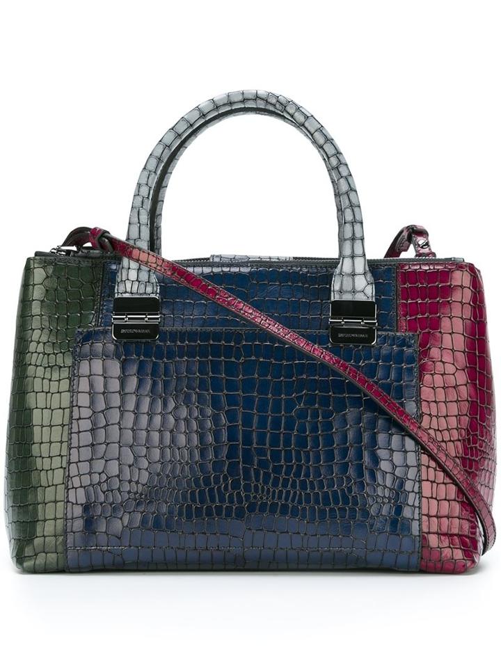 Emporio Armani Crocodile Effect Shoulder Bag