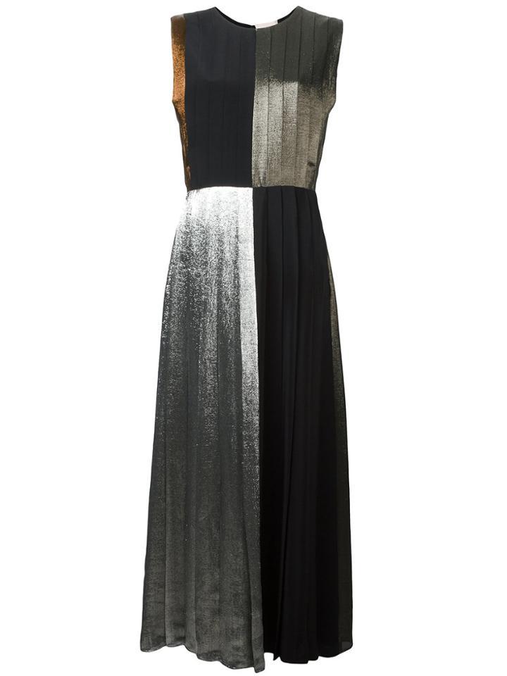 Christopher Kane Panelled Pleated Lamé Dress - Multicolour