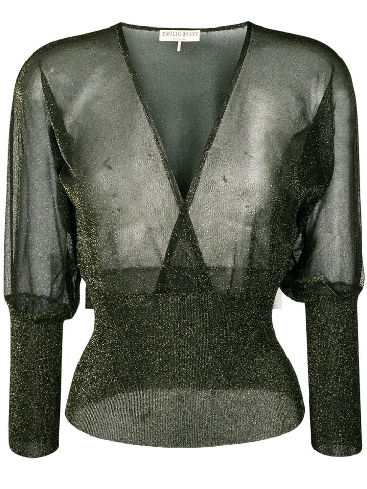 Emilio Pucci V-neck Blouse - Black