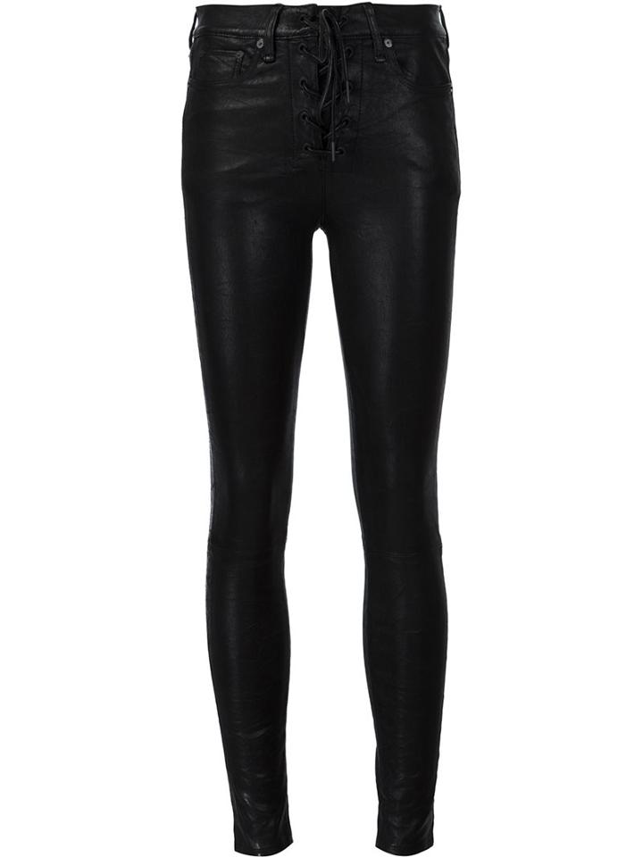 Rag & Bone /jean Skinny Trousers, Women's, Size: 28, Black, Leather