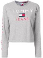Tommy Jeans Flag Print Longsleeved T-shirt - Grey