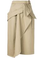 Lee Mathews Morgan Poplin Skirt With Lace - White