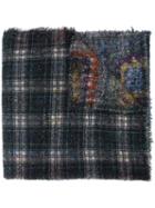 Faliero Sarti Woven Check Scarf, Women's, Black, Polyamide/cashmere/virgin Wool