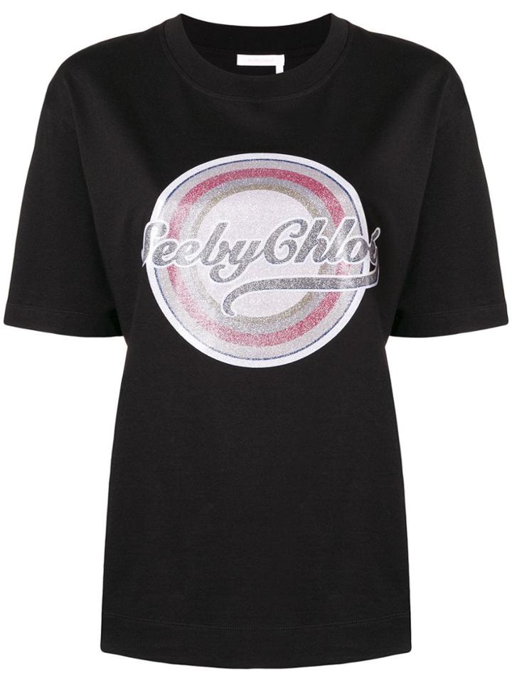 See By Chloé Logo Printed T-shirt - Black