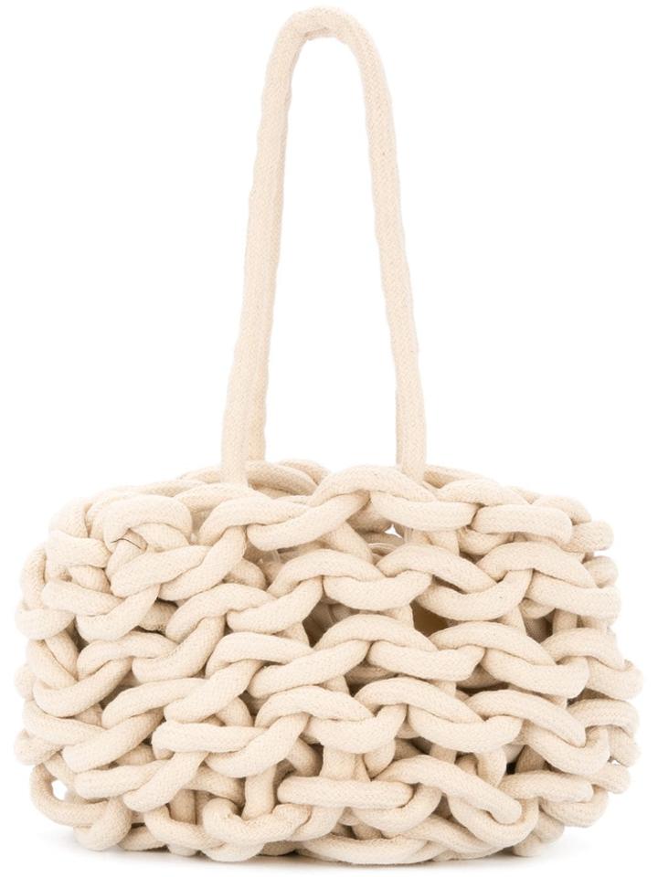 Alienina Braided Tote Bag - White