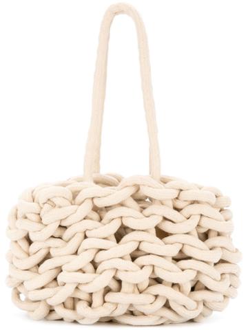Alienina Braided Tote Bag - White