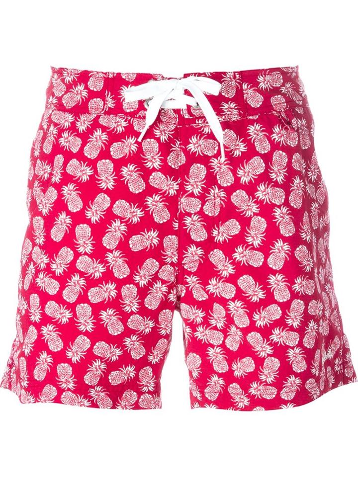 Woolrich Pineapple Print Swim Shorts, Men's, Size: Xxl, Red, Nylon/polyester