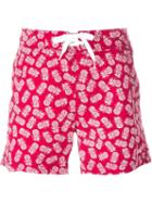 Woolrich Pineapple Print Swim Shorts, Men's, Size: Xxl, Red, Nylon/polyester
