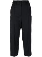 Mm6 Maison Margiela Cropped Tailored Trousers - Black