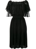 Alexander Mcqueen Off-shoulder Lace Dress, Women's, Size: Medium, Black, Silk/cotton/polyamide/viscose