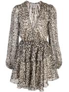 Shona Joy Leopard Print Dress - Black