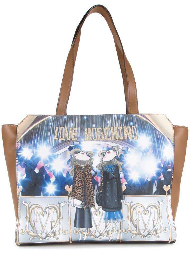 Love Moschino 'flashes' Print Shoulder Bag, Women's, Brown
