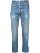 Re/done Faded Slim Fit Jeans - Blue