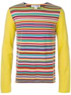 Comme Des Garçons Shirt Boys Striped Jumper - Yellow & Orange