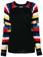 Sonia Rykiel Striped Sleeve Sweater - Black