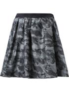 Guild Prime Camouflage Elastic Waist Pleated A-line Skirt, Women's, Size: 34, Grey, Cupro/polyester