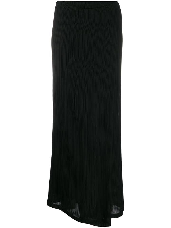 The Row Pleated Straight Skirt - Black