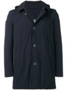 Herno A Hooded Buttoned Jacket - Blue