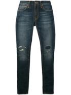 Nudie Jeans Co Ripped Skinny Jeans - Blue