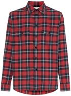 Gucci Paramount Print Checked Cotton Shirt - Red