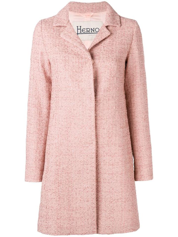 Herno Concealed Front Coat - Pink