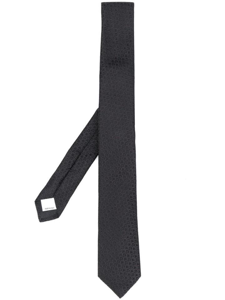 Valentino Scale-look Patterned Tie - Black