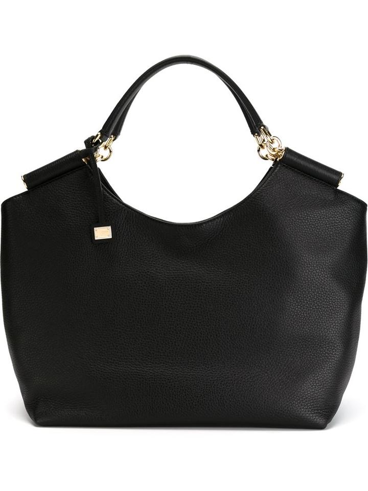 Dolce & Gabbana Miss Sicily Hobo Tote, Women's, Black, Calf Leather