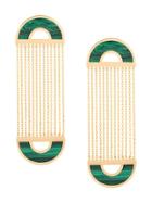 Nevernot Embellished Drop Earrings - Green