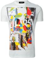 Dsquared2 Abstract Print T-shirt, Men's, Size: Small, White, Cotton