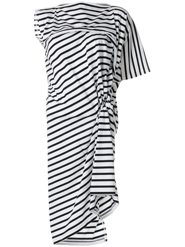 Junya Watanabe Asymmetric Striped Dress - Black