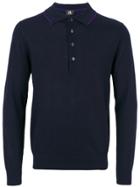 Ps By Paul Smith Buttoned Neck Slim-fit Jumper - Blue