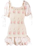 Love Shack Fancy Ruched Violet Mini Dress - Neutrals