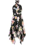 Josie Natori Garden Oasis Halter Dress - Black