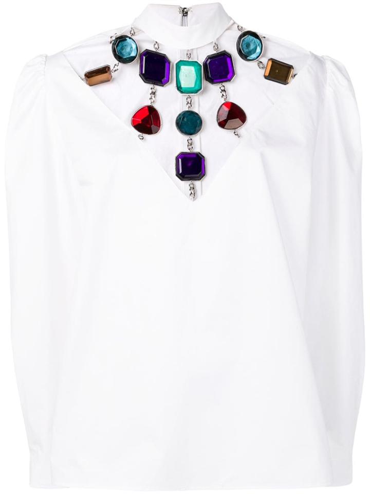 Christopher Kane Jewel Cotton Blouse - White