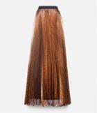Christopher Kane Long Lamé Skirt, Women's, Size: 42, Nude/neutrals, Silk/polyester