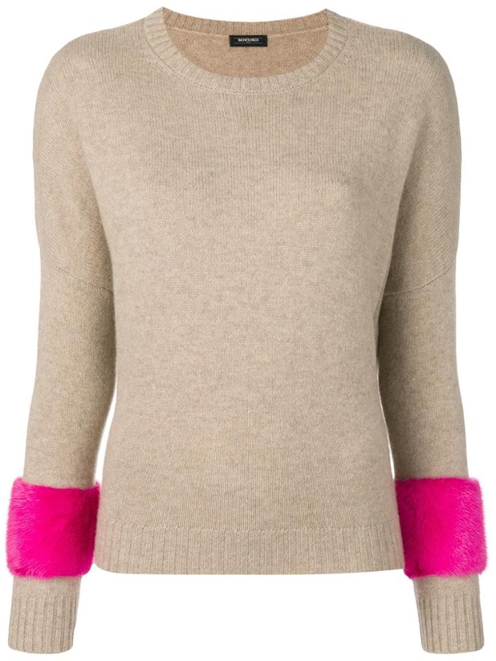 Simonetta Ravizza Panelled Sleeve Sweater - Brown