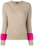 Simonetta Ravizza Panelled Sleeve Sweater - Brown