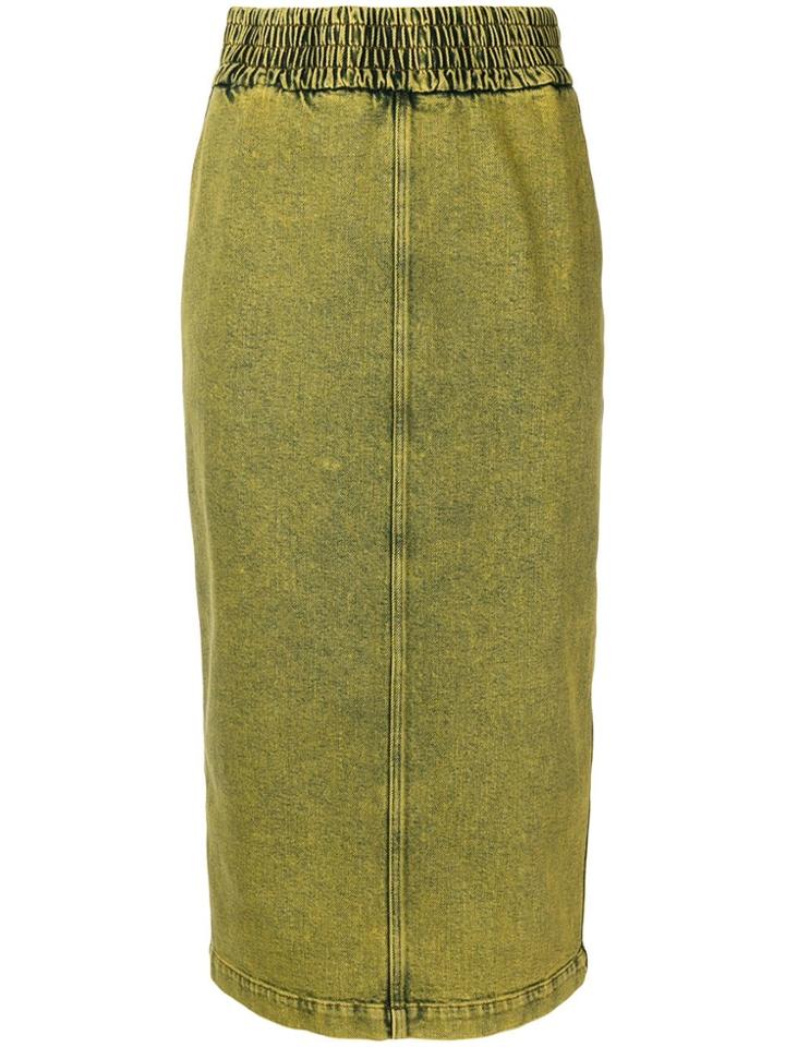 No21 Denim Pencil Skirt - Yellow