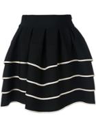 Fausto Puglisi Striped Full Skirt - Black