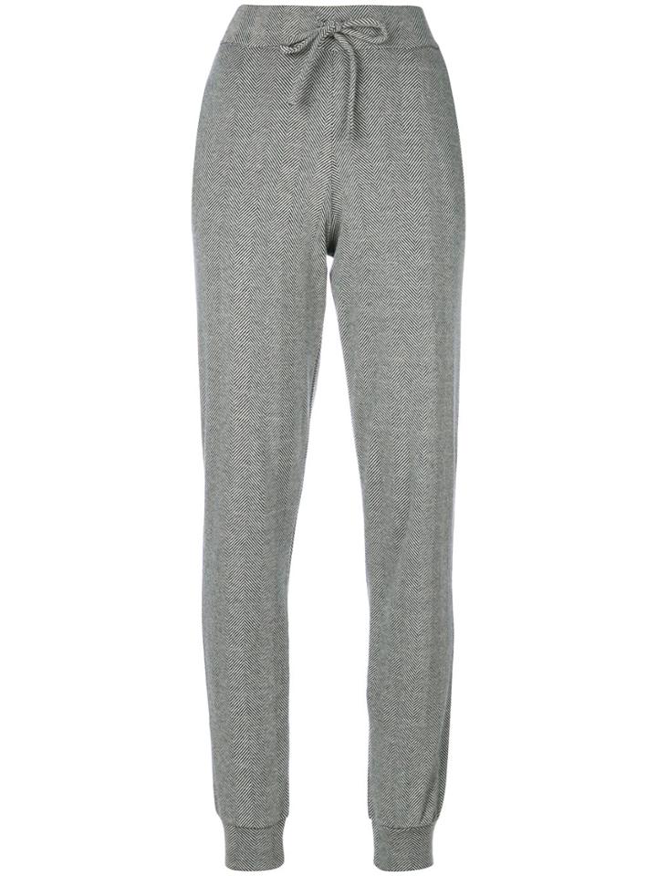 Majestic Filatures Knitted Herringbone Track Pants - Grey