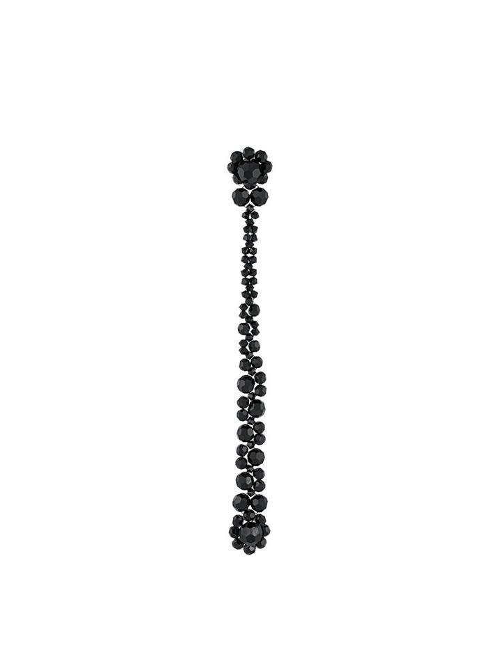 Simone Rocha Drop Beaded Floral Earring, Women's, Black