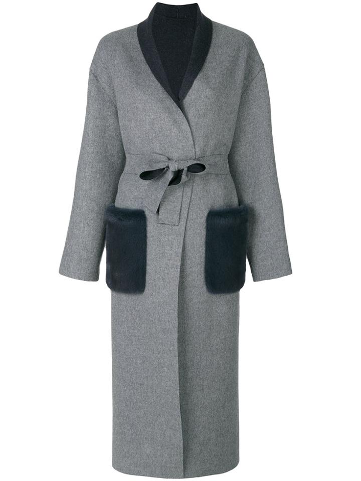 Liska Oversized Cardi-coat - Grey