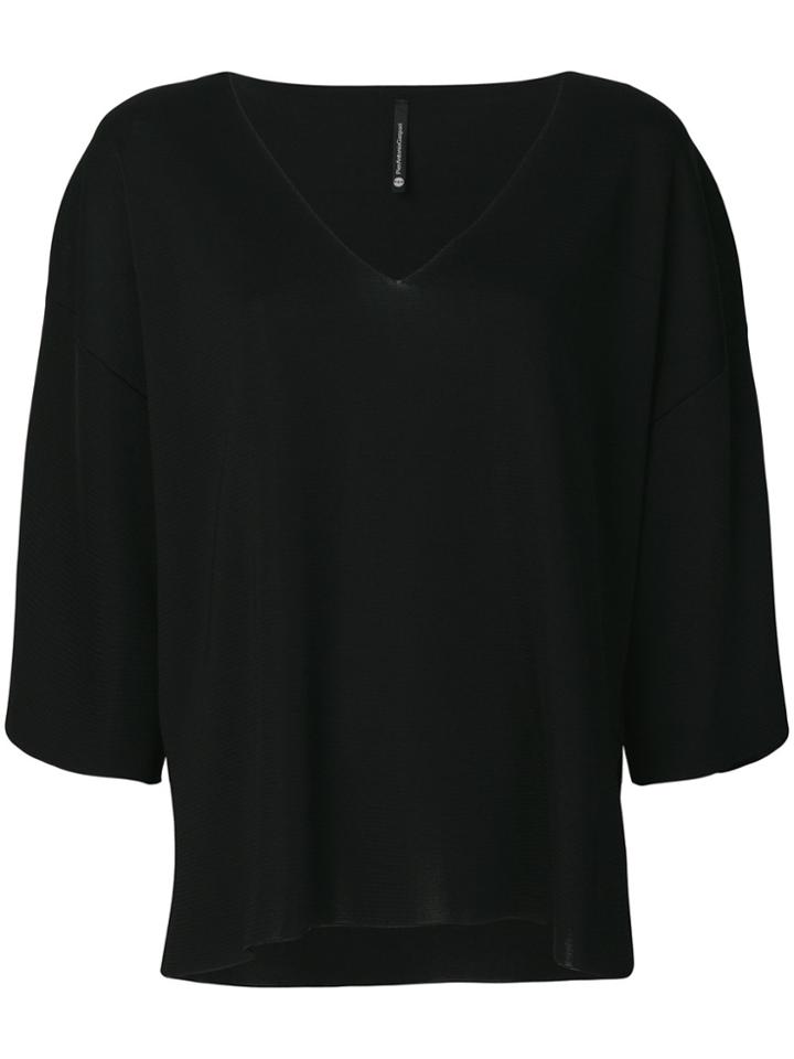 Pierantoniogaspari Loose Fit V-neck Top - Black